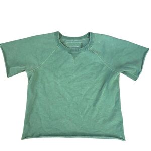 Outerknown The California Series Women's Small Green Cut Off Cropped Sweatashirt